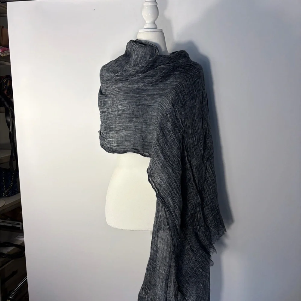 Brunello Cucinelli Charcoal Textured Scarf